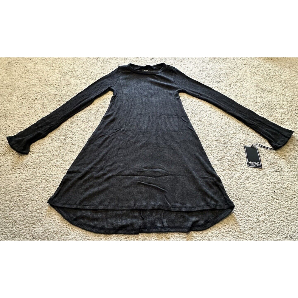 Michael Lauren‎ Women Small Dress Harvest Long Sleeve Crew Neck Marble Gray New